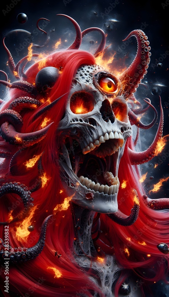 Horror Monster Tattoo: Dark Illustration Art Horror Monster Tattoo: Dark Illustration Art