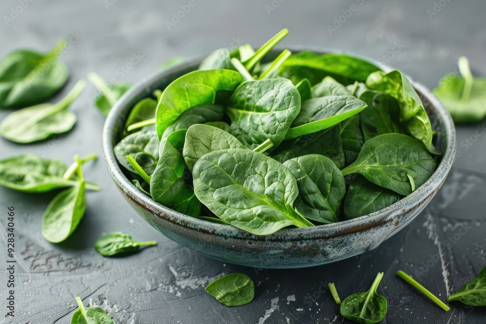 Bowl of fresh organic baby spinach Bowl of fresh organic baby spinach