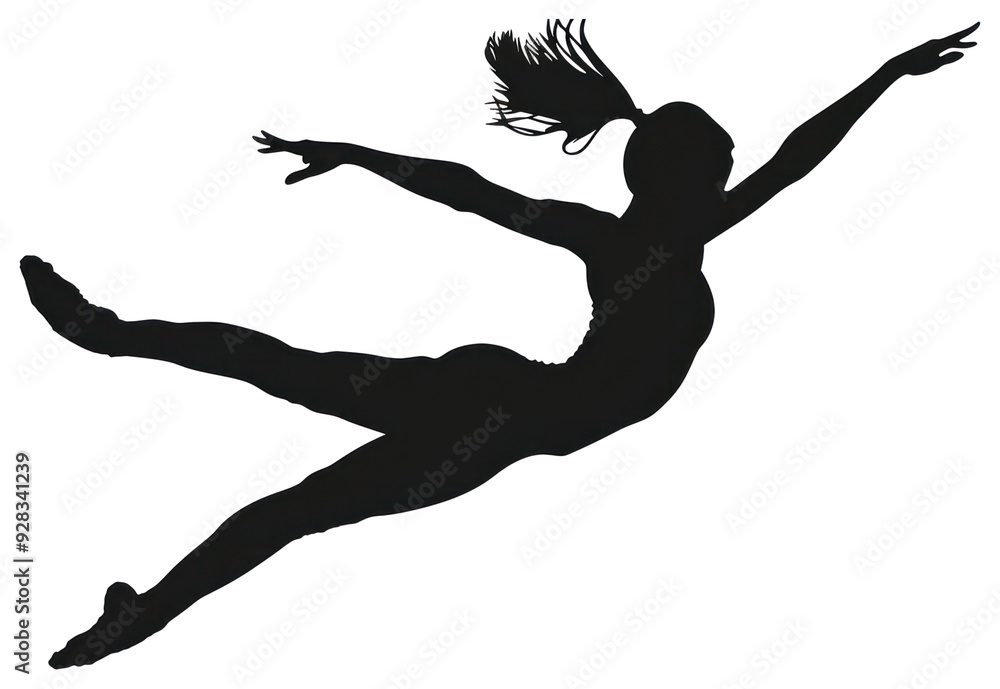 PNG Elegant dancer silhouette in motion PNG Elegant dancer silhouette in motion