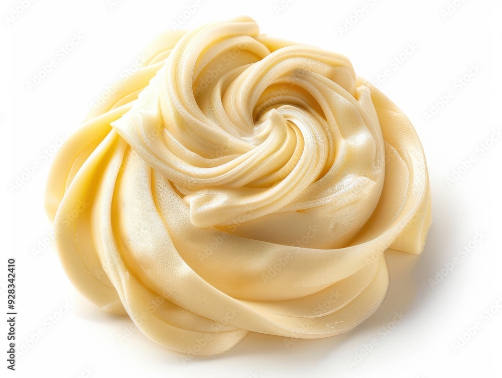 Sweet Vanilla Swirl Delight on White Background Sweet Vanilla Swirl Delight on White Background