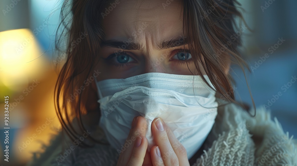 Woman, person sick with catarrh. Generative AI. Woman, person sick with catarrh. Generative AI.