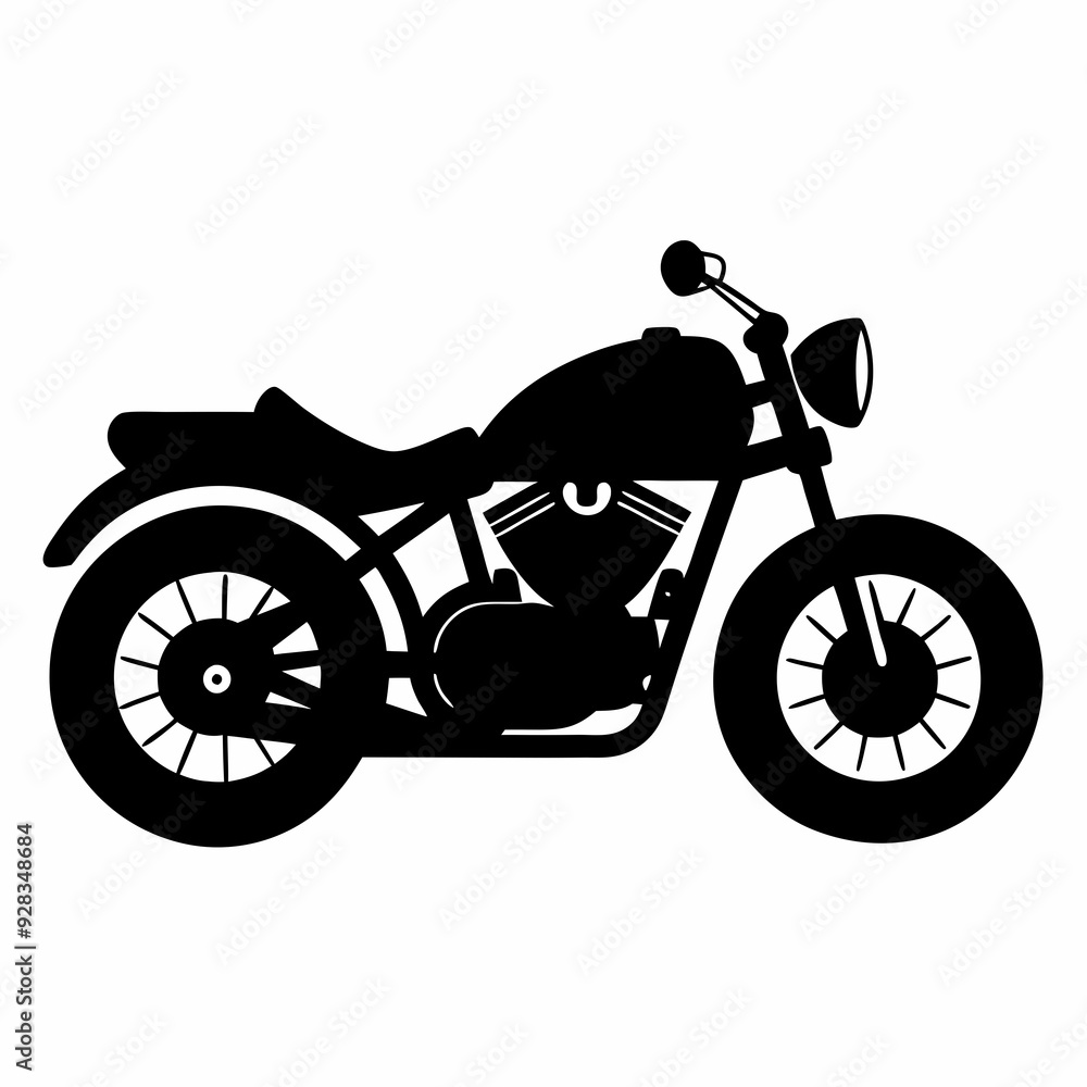 Fototapeta premium Motorcycle Black silhouette