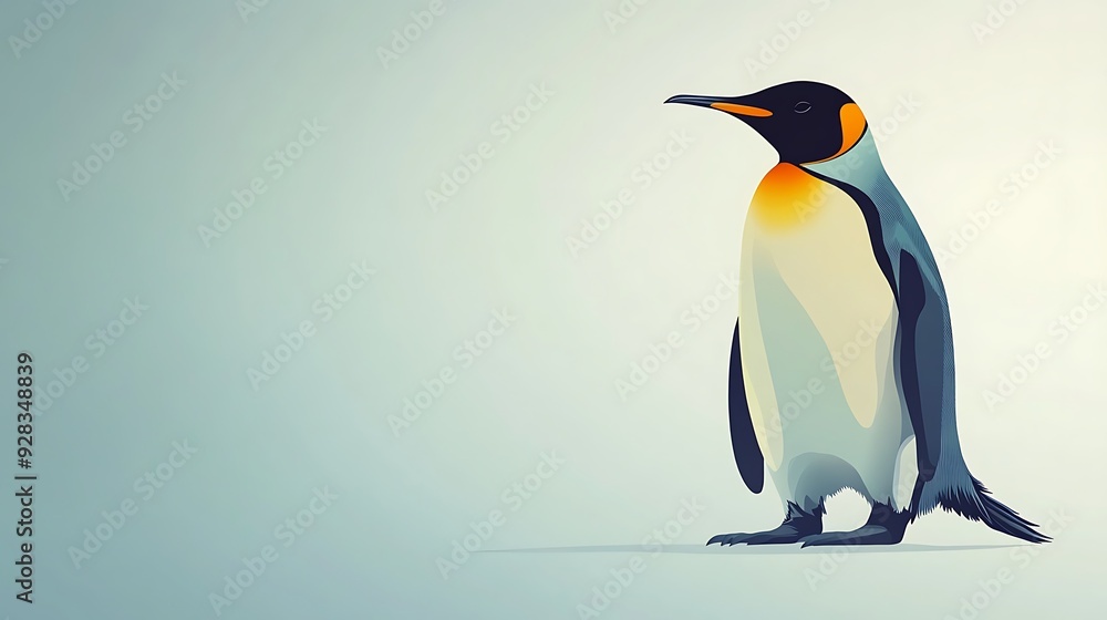 Fototapeta premium minimalistic penguin wallpaper, highly detailed, 8k