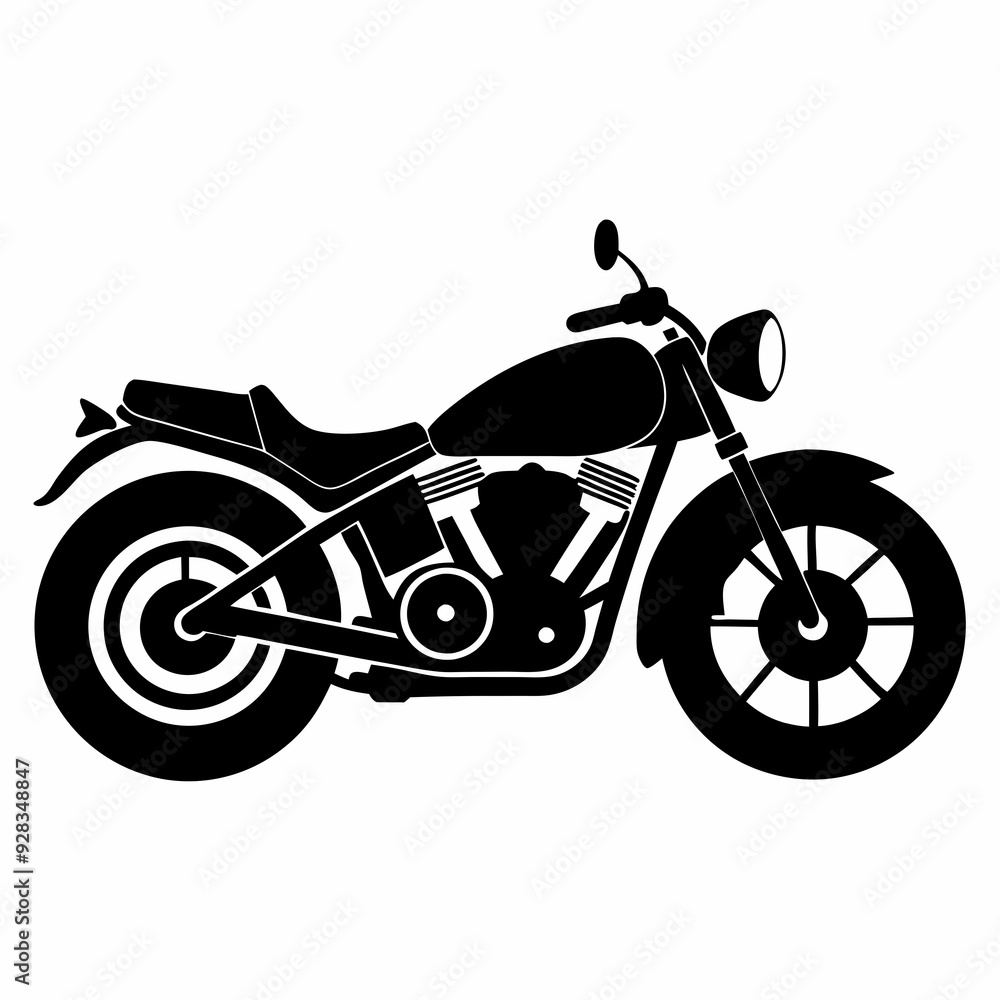 Fototapeta premium Motorcycle Black silhouette