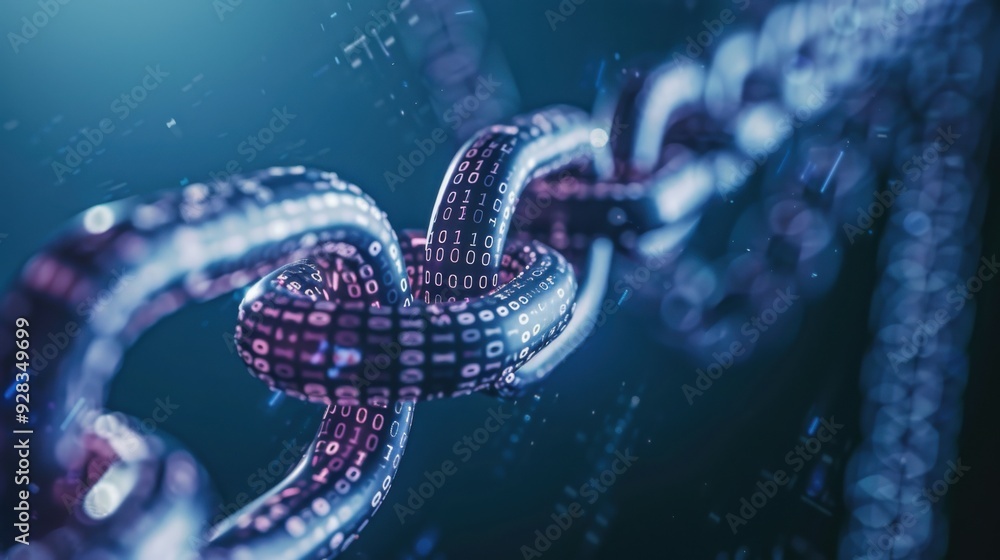 Digital Chain with Binary Code Digital Chain with Binary Code