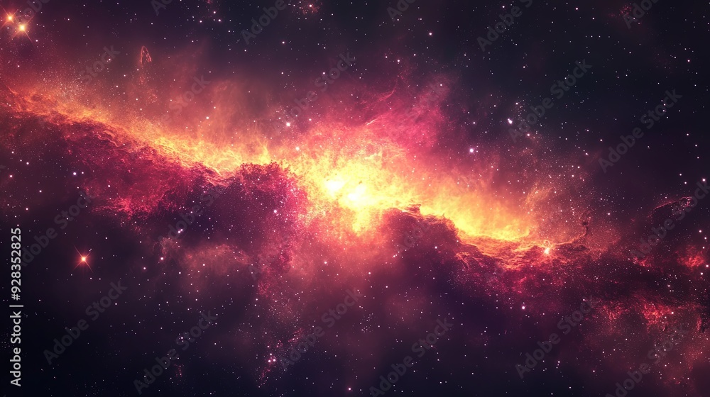 Cosmic Nebula with Bright Colors and Stars Cosmic Nebula with Bright Colors and Stars