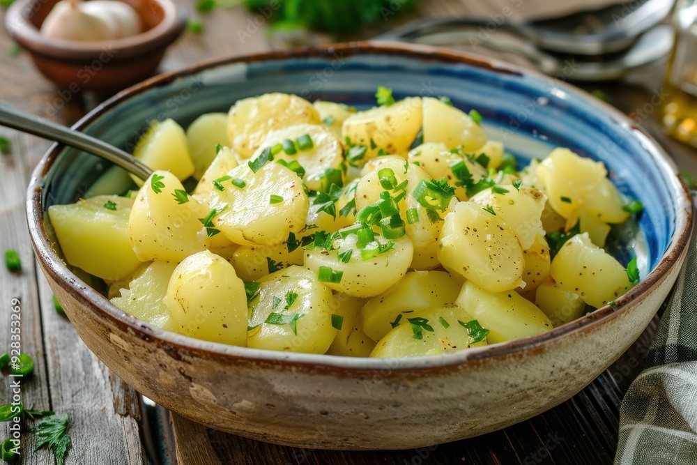 Classic German potato salad with pickles Classic German potato salad with pickles