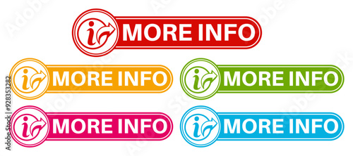 set more info labels icon. learn more information sign social media template design vector illustration	