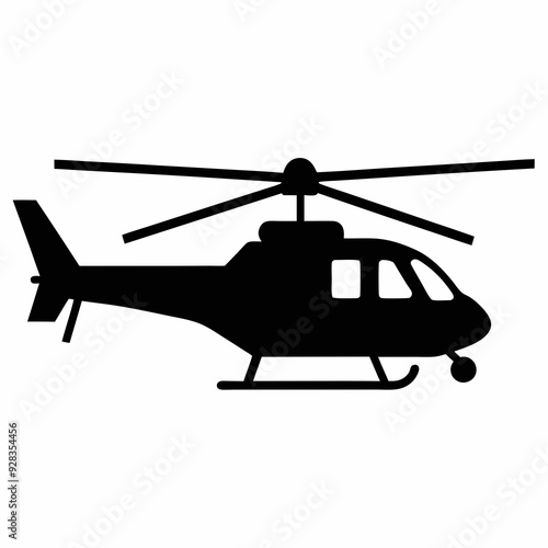 Helicopter Black silhouette