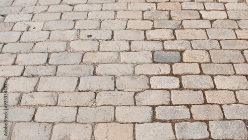 Wallpaper Mural Old grey coloured cobblestone floor with rectangular shape Torontodigital.ca