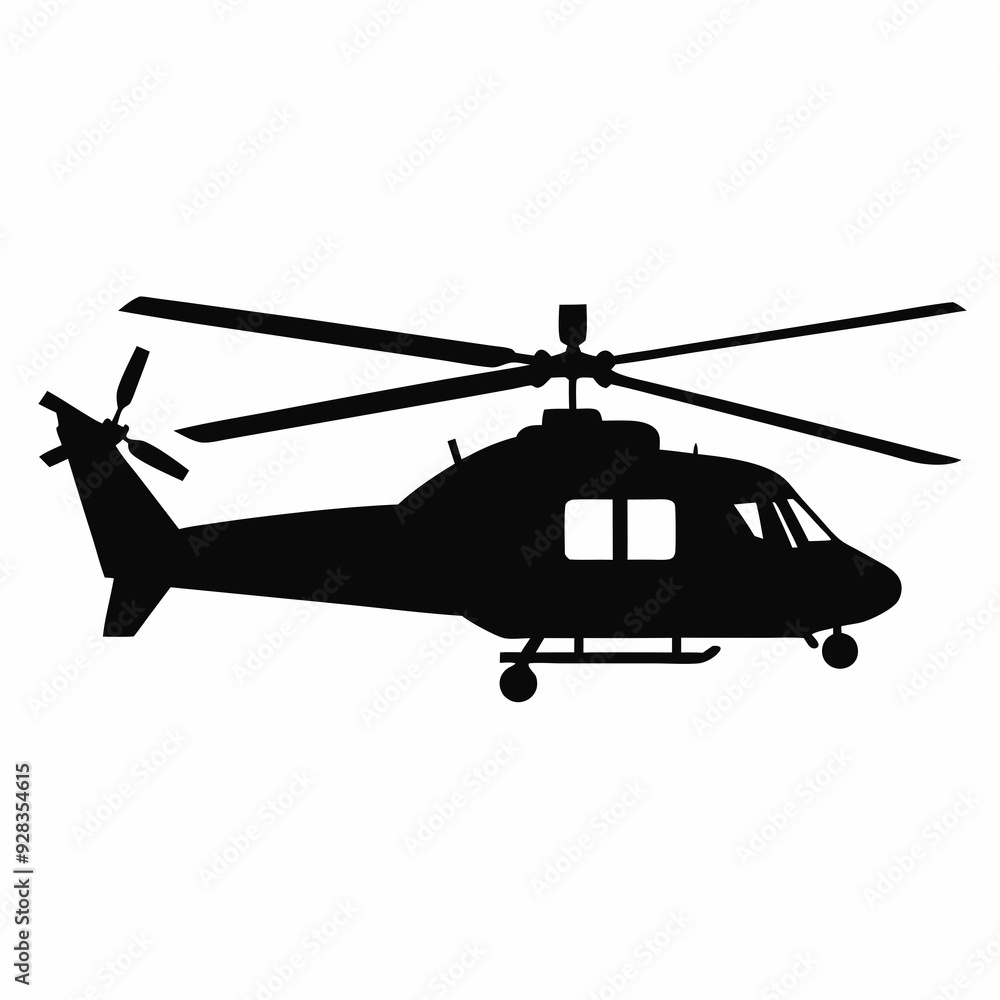Helicopter Black silhouette Helicopter Black silhouette