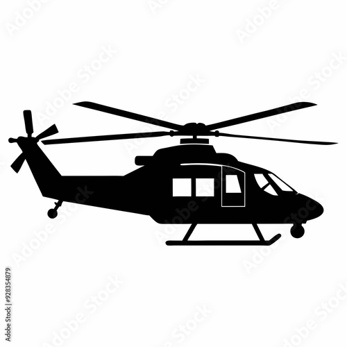 Helicopter Black silhouette