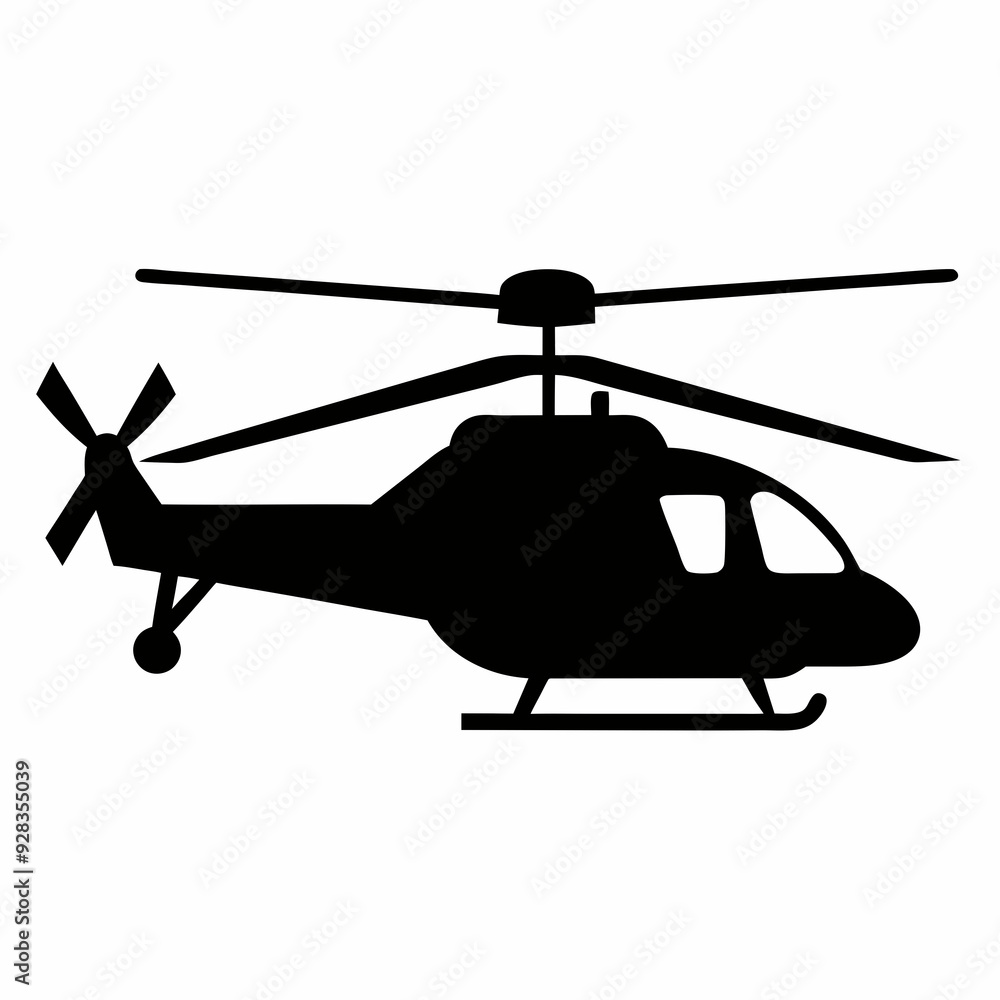 Fototapeta premium Helicopter Black silhouette