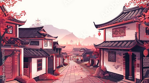 street of asian city	