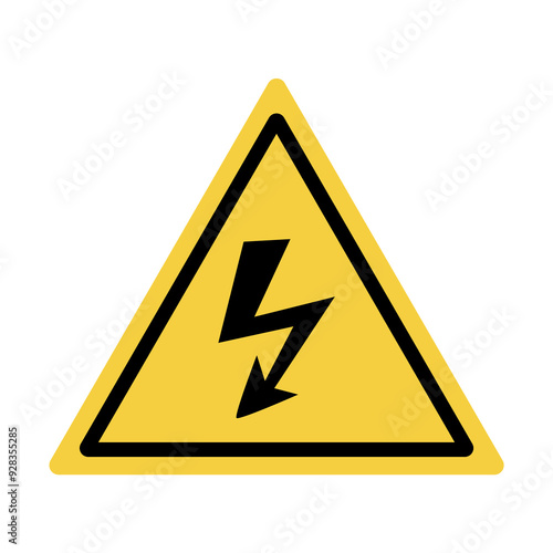 Obraz na płótnie Danger warning board icon. Caution and dangerous area. Yellow sign for safety, hazard shock. Keep out caution warning and risk zone. cartoon illustration w salonie
