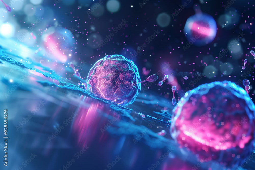Obraz premium virus cells in magnification Generative AI 