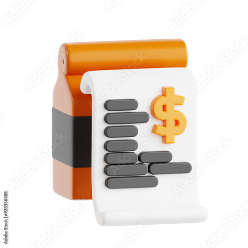 Food Bill 3D Icon object