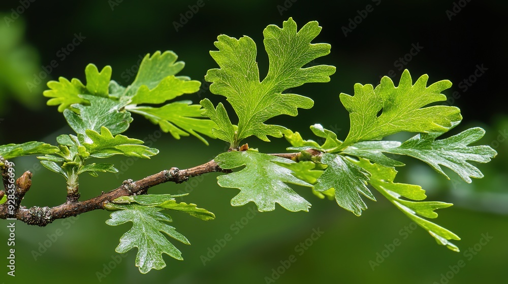 Detailed Oak Leaves: A Natural Illustration of Oak Leaves, Highlighting Their Unique Shape and Textured Veins Detailed Oak Leaves: A Natural Illustration of Oak Leaves, Highlighting Their Unique Shape and Textured Veins