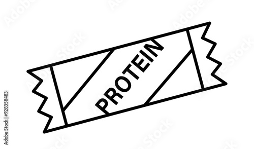 Wrapped protein snack bar Vector outline icon.