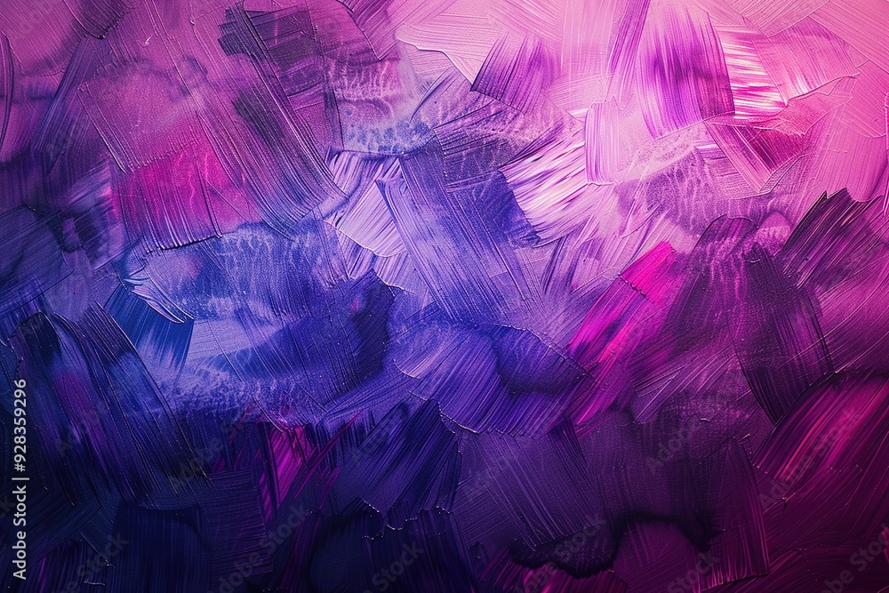 Abstract painting with bold brushstrokes in shades of purple, pink, and blue, creating a vibrant and dynamic composition Abstract painting with bold brushstrokes in shades of purple, pink, and blue, creating a vibrant and dynamic composition