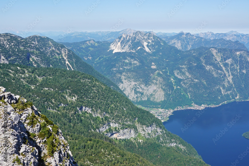 Fototapeta premium The view from Krippenstein mountain, Austria 