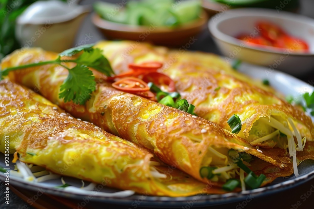 Crispy savory Vietnamese pancakes Banh Xeo Crispy savory Vietnamese pancakes Banh Xeo