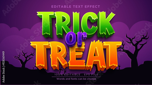 Trick or treat text effect, Editable text effect halloween theme