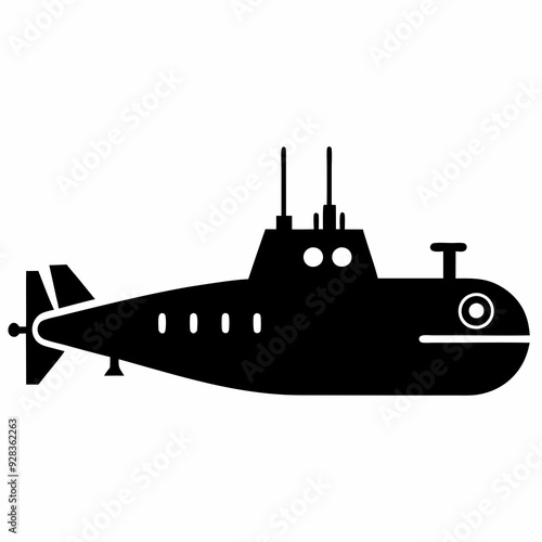 Submarine Black silhouette