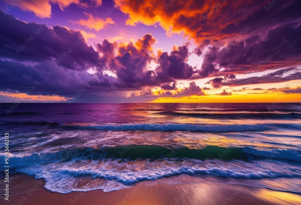 Fototapeta premium stunning oceanfront property featuring breathtaking sunset views over serene waters expansive horizons, beachfront, coastline, landscape, scenery, sky
