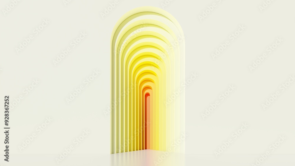 Fototapeta premium Arch podium background art deco style 3d render