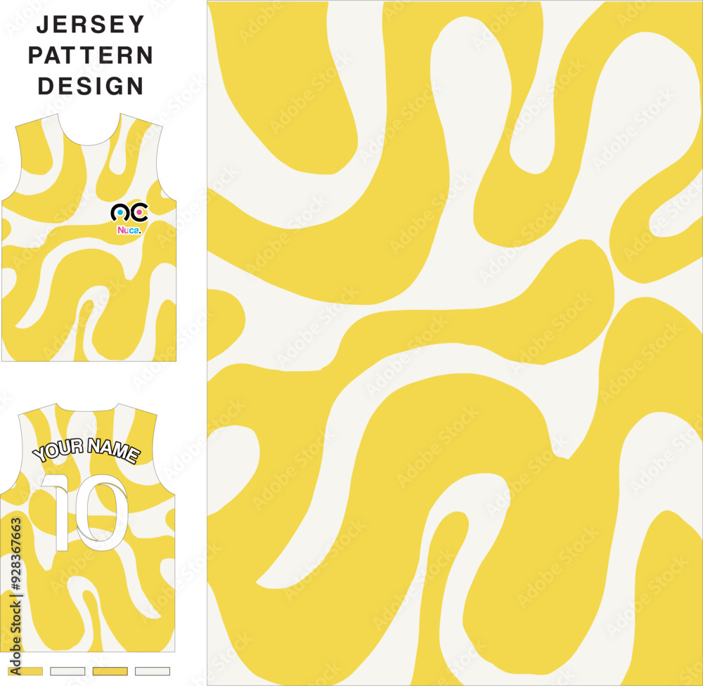 Fototapeta premium Abstract wave concept vector jersey pattern template for printing or sublimation sports uniforms football volleyball basketball e-sports cycling and fishing Free Vector.