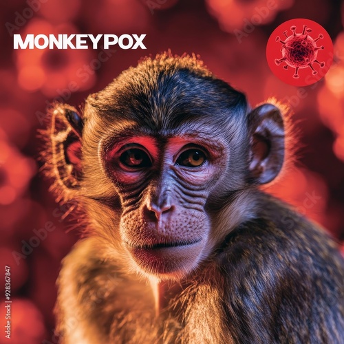 Wallpaper Mural Monkeypox virus with its zoonotic origin represented by a monkey Torontodigital.ca