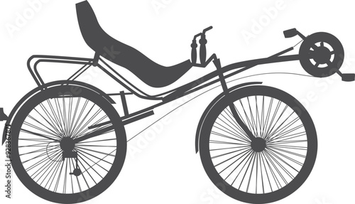 Recumbent bicycle black icon. Urban eco transport