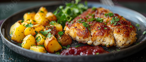 Rustikales deutsches Schnitzel photo