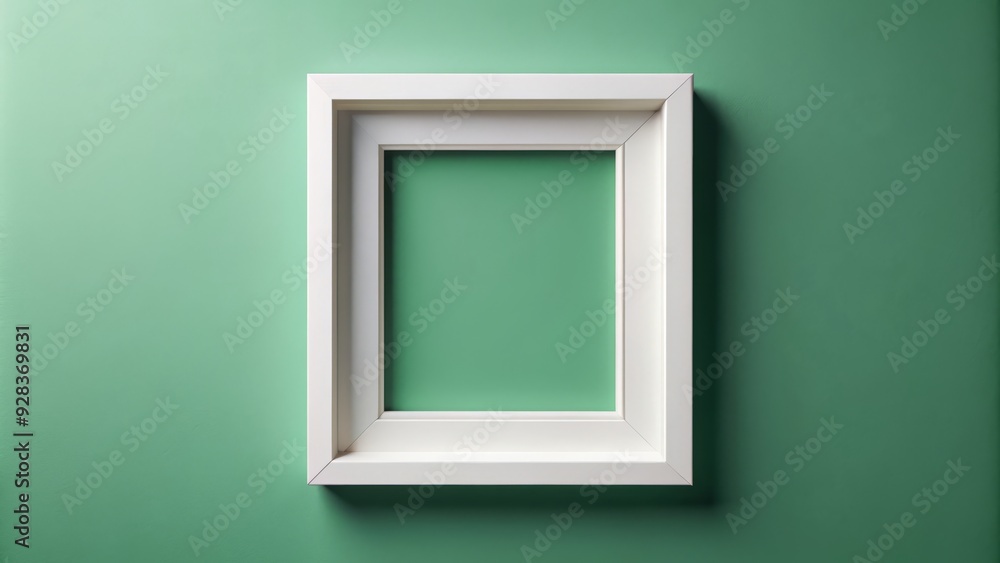 Empty white picture frame with soft drop shadow on a clean abstract template background, ready for text or image insertion. Empty white picture frame with soft drop shadow on a clean abstract template background, ready for text or image insertion.