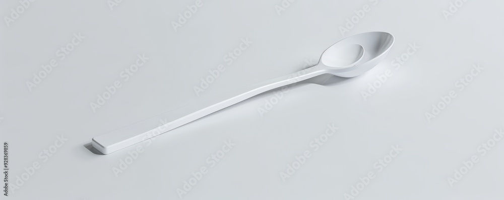 White plastic spoon on white background, 4K hyperrealistic photo White plastic spoon on white background, 4K hyperrealistic photo