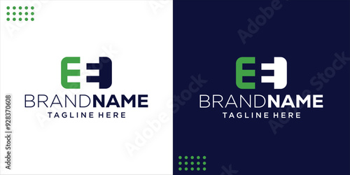 Creative Electronic EE Letter Logo, Design Inspiration, Illustration, Vector
