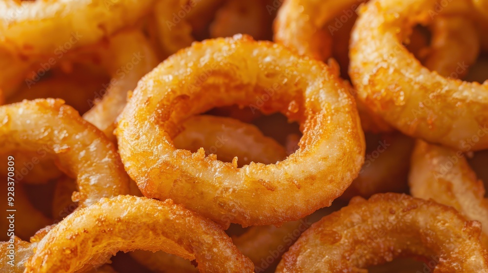 A pile of fried onion rings A pile of fried onion rings