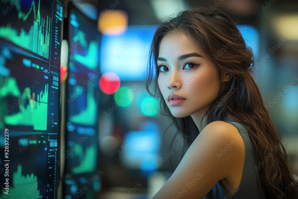 Businesswomen and financial analyst. AI generative. Businesswomen and financial analyst. AI generative.