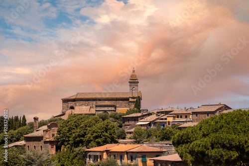 Wallpaper Mural View of the medieval Italian town of Montalcino. Tuscany Torontodigital.ca