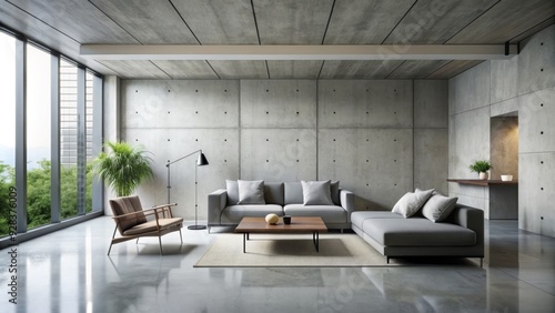 sleek minimalist modernist concrete monochrome