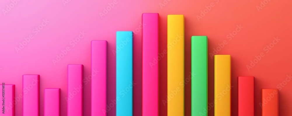 Colorful bars rise against a vibrant backdrop, symbolizing growth and creativity in design or data visualization. Colorful bars rise against a vibrant backdrop, symbolizing growth and creativity in design or data visualization.