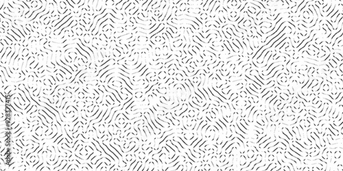 Abstract Turing organic wallpaper with background. Turing reaction diffusion monochrome seamless pattern with chaotic motion. Natural seamless line pattern. Linear design with biological shapes.