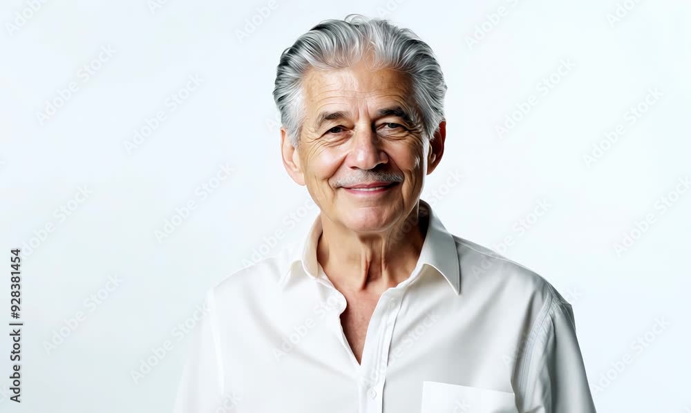 Portrait of a happy senior man smiling at the camera on white background Portrait of a happy senior man smiling at the camera on white background