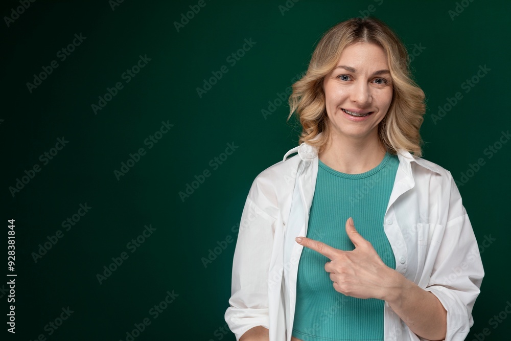 Woman in Green Shirt and White Jacket Woman in Green Shirt and White Jacket