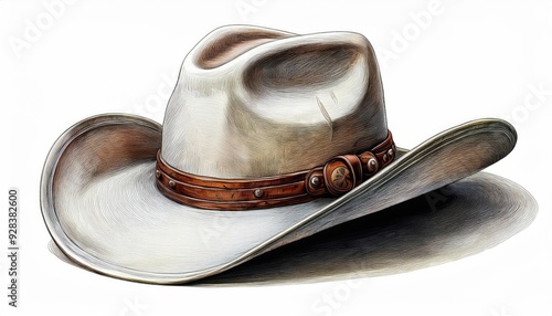 A stylish cowboy hat featuring a wide brim and decorative band, perfect for Western-themed fashion or rodeo events.