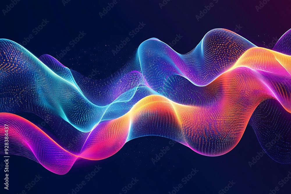 Fototapeta premium Colorful abstract gradient wave background.