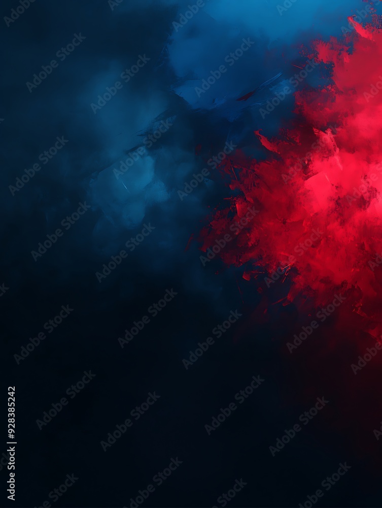 Fototapeta premium Abstract blue paint brush strokes background.