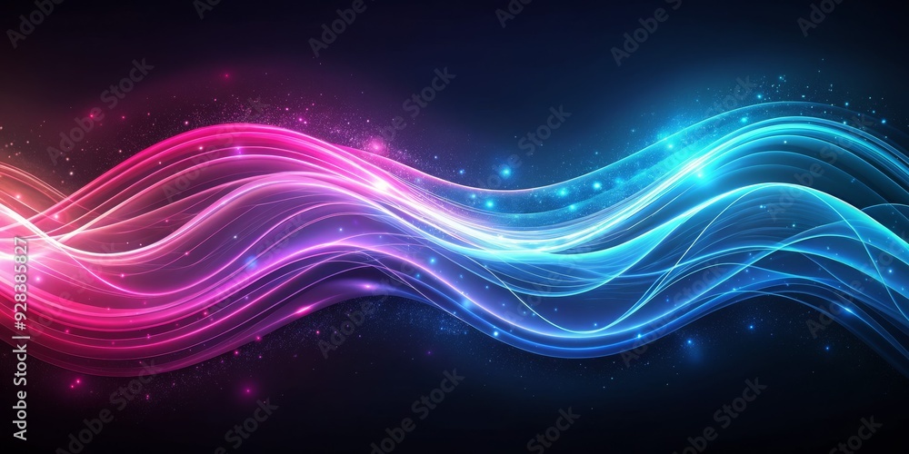 Abstract Glowing Waves with Sparkles, digital art, abstract background, glowing, waves, sparkle, neon Abstract Glowing Waves with Sparkles, digital art, abstract background, glowing, waves, sparkle, neon