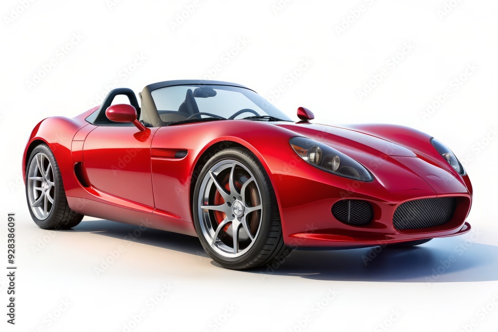 Sleek, low-slung roadster sports car with curved lines and aggressive stance, isolated on a pure white background, with a clipping path for easy editing. Sleek, low-slung roadster sports car with curved lines and aggressive stance, isolated on a pure white background, with a clipping path for easy editing.
